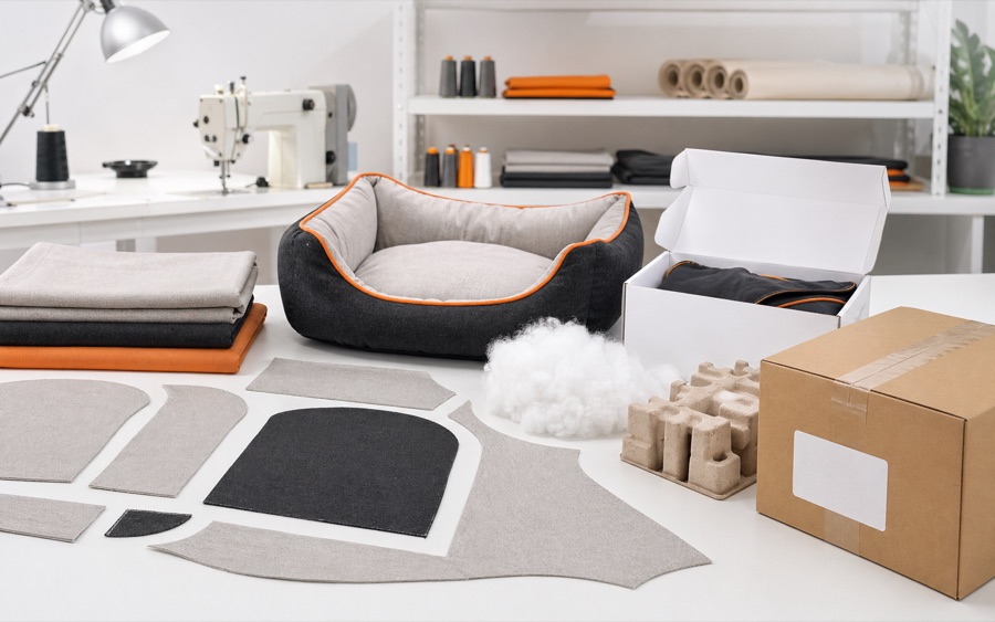 Textile packing workstation and export carton preparation